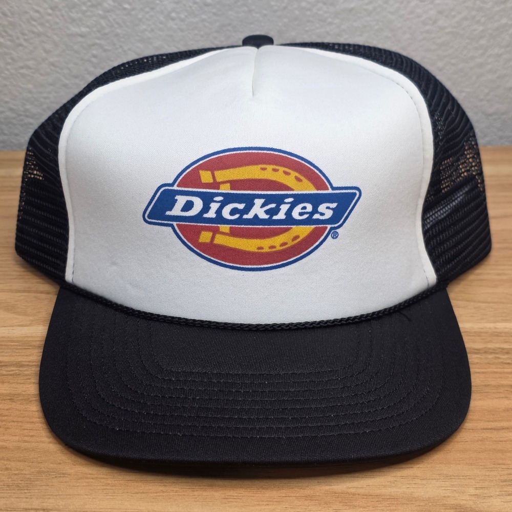 Vintage Authentic Y2K Dickies Flat Bill Mesh Snapback Cap Trucker Hat New NWT